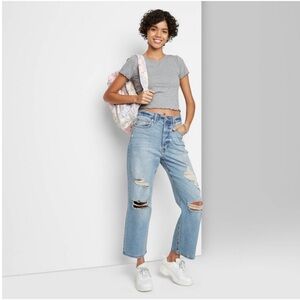 Wild Fable High Rise Light Blue Cropped Jeans
